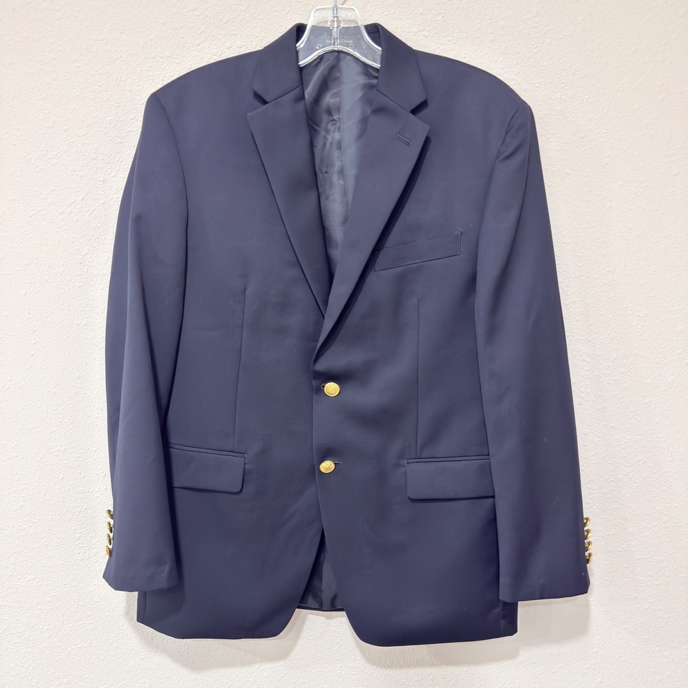 Lauren Ralph Lauren Blazer 38 Navy Blue Preppy Coastal Quiet Luxury Gold Buttons